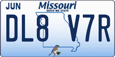 MO license plate DL8V7R
