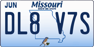 MO license plate DL8V7S