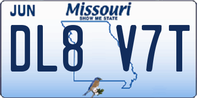 MO license plate DL8V7T