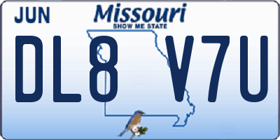 MO license plate DL8V7U