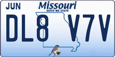 MO license plate DL8V7V