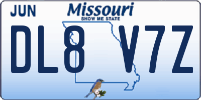 MO license plate DL8V7Z