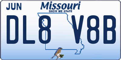 MO license plate DL8V8B