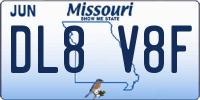 MO license plate DL8V8F