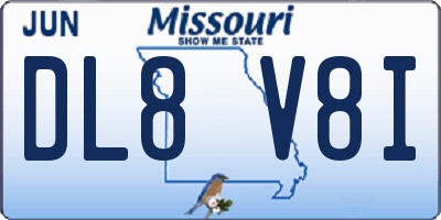 MO license plate DL8V8I