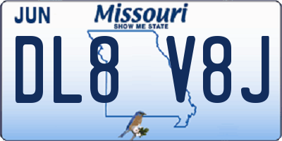 MO license plate DL8V8J