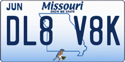 MO license plate DL8V8K