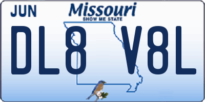 MO license plate DL8V8L