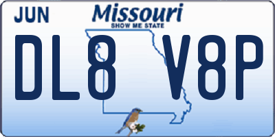 MO license plate DL8V8P
