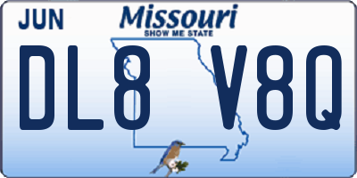 MO license plate DL8V8Q
