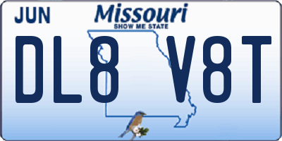 MO license plate DL8V8T
