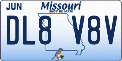MO license plate DL8V8V
