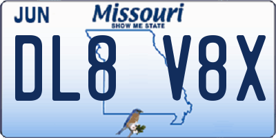 MO license plate DL8V8X