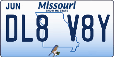 MO license plate DL8V8Y