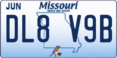 MO license plate DL8V9B