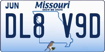MO license plate DL8V9D