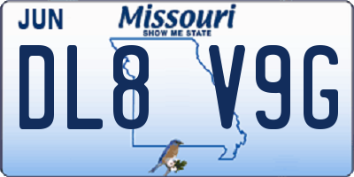 MO license plate DL8V9G