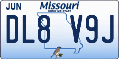 MO license plate DL8V9J