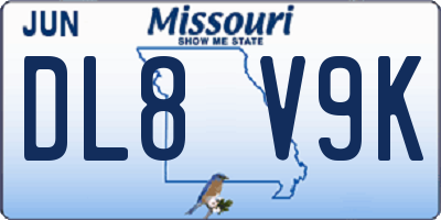 MO license plate DL8V9K