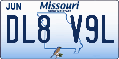MO license plate DL8V9L