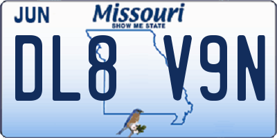MO license plate DL8V9N