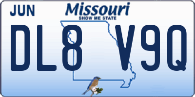 MO license plate DL8V9Q