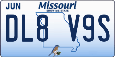 MO license plate DL8V9S