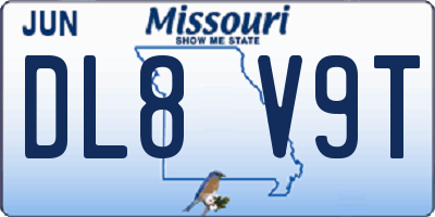 MO license plate DL8V9T