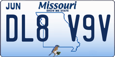 MO license plate DL8V9V