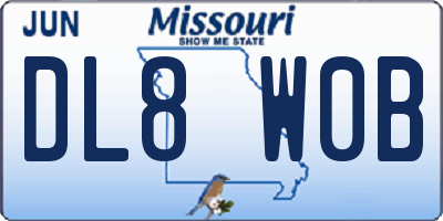 MO license plate DL8W0B