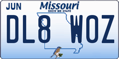 MO license plate DL8W0Z