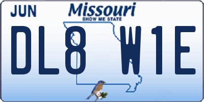 MO license plate DL8W1E