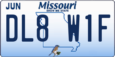 MO license plate DL8W1F