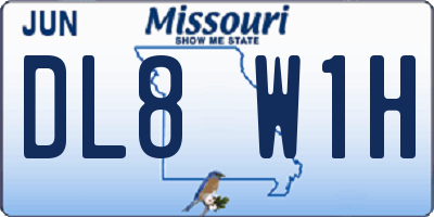 MO license plate DL8W1H