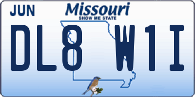 MO license plate DL8W1I