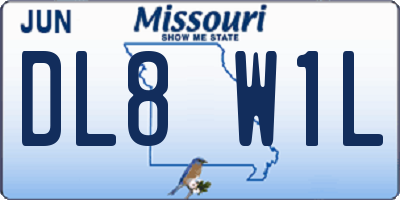 MO license plate DL8W1L