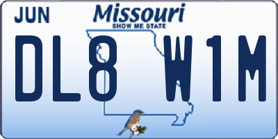 MO license plate DL8W1M