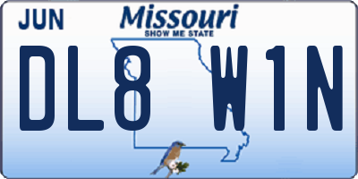 MO license plate DL8W1N