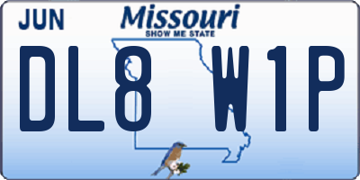 MO license plate DL8W1P