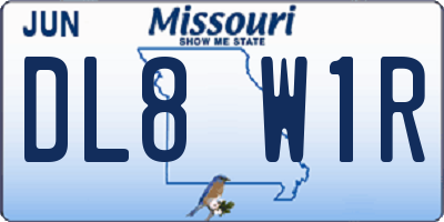 MO license plate DL8W1R