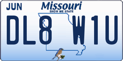 MO license plate DL8W1U