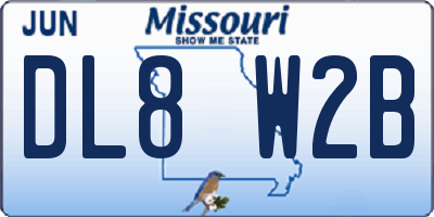 MO license plate DL8W2B