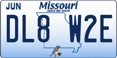 MO license plate DL8W2E