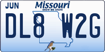 MO license plate DL8W2G
