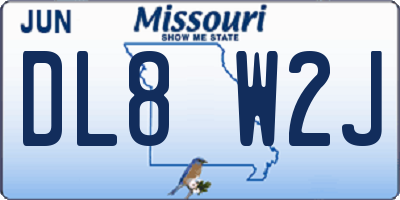 MO license plate DL8W2J
