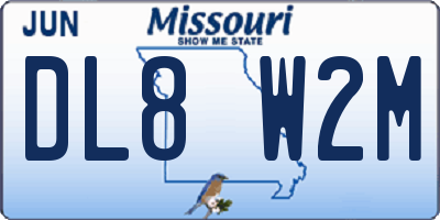MO license plate DL8W2M