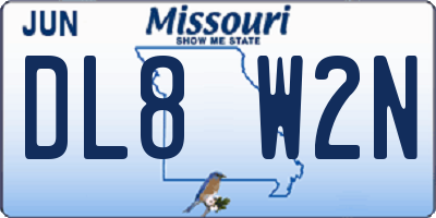 MO license plate DL8W2N