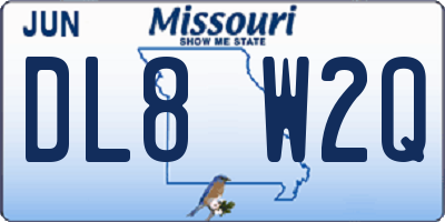 MO license plate DL8W2Q