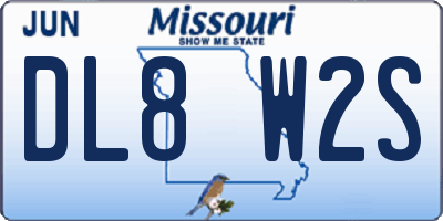 MO license plate DL8W2S