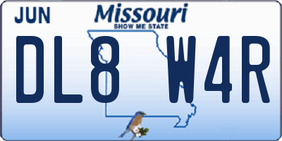 MO license plate DL8W4R